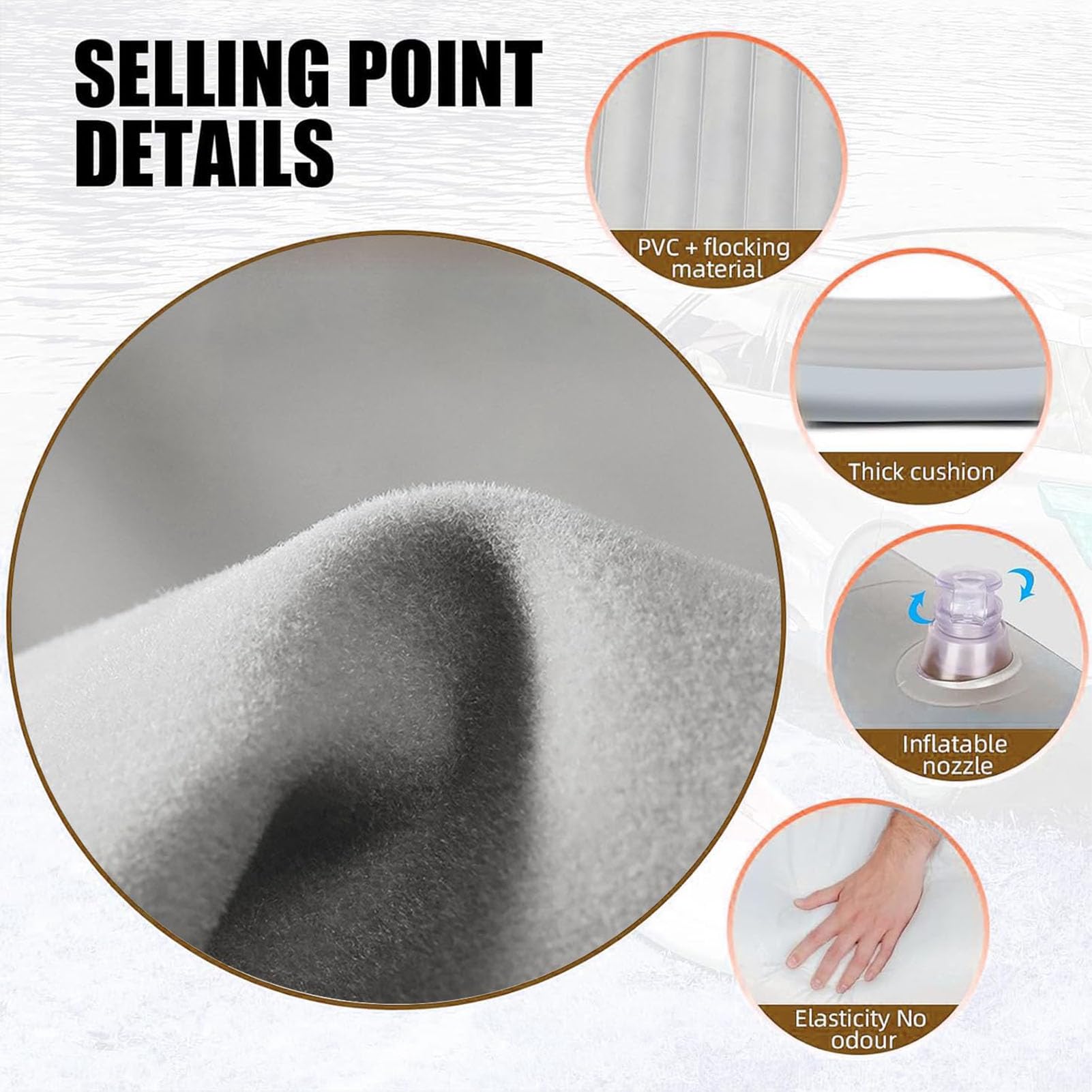USGTYUS car bed dual-nozzle sealing prevents leaks during inflation
