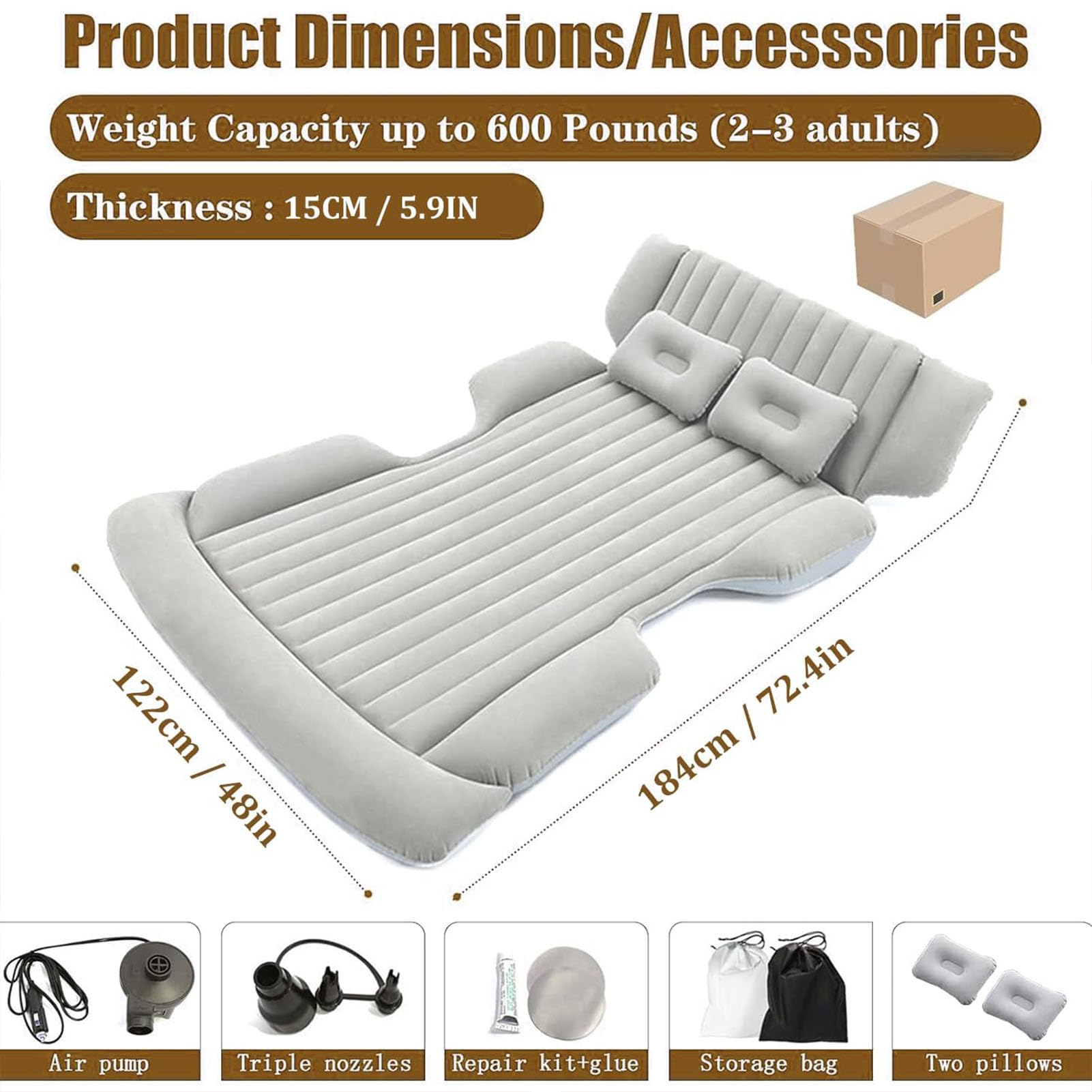 USGTYUS car bed backseat setup demonstrates flat sleeping surface