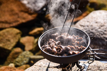 Usharedo backpacking cookware in pack setup for versatile camp meals
