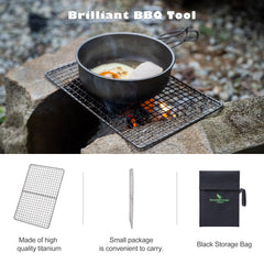 usharedo Boundless Voyage mini titanium grill with carry bag emphasizes travel convenience