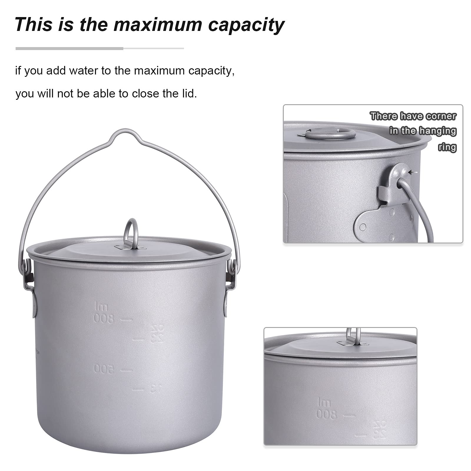 usharedo rustproof titanium pot body-friendly material for all-weather outdoor use.