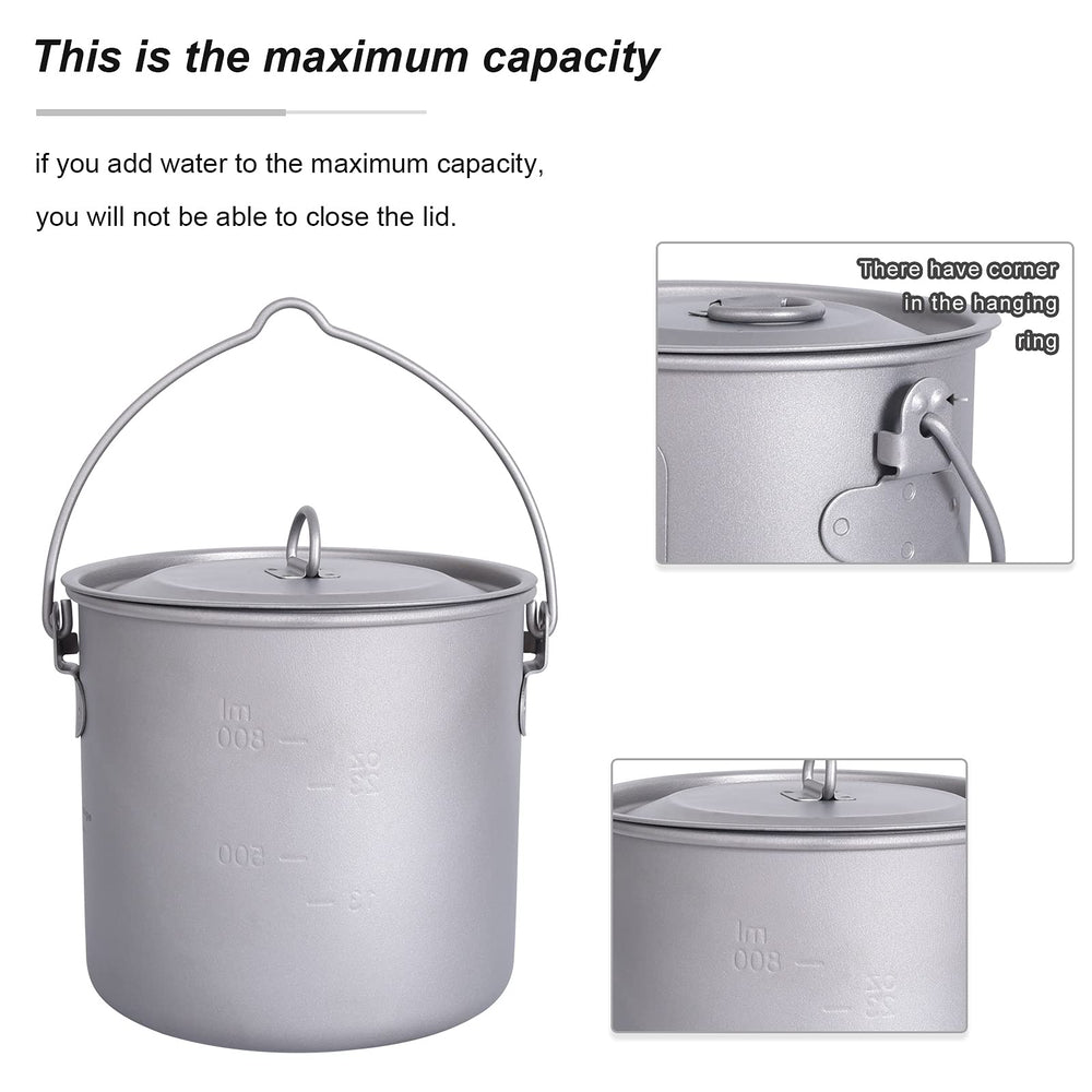 usharedo rustproof titanium pot body-friendly material for all-weather outdoor use.