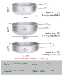 usharedo titanium pots with folding-handle for easy packing