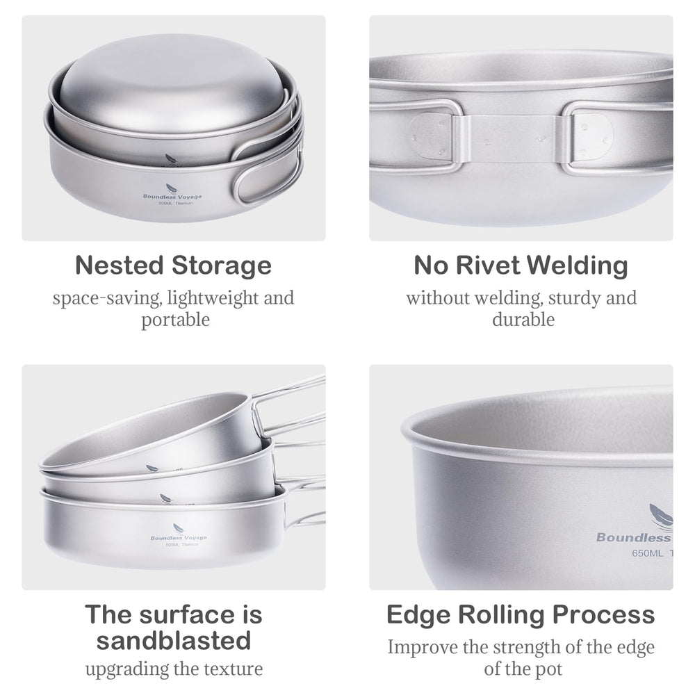 usharedo nesting storage of bowls and pan saves backpack space