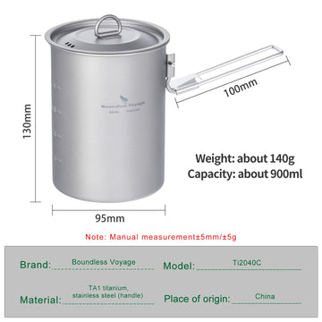 usharedo folding handle titanium pot saves space on hikes