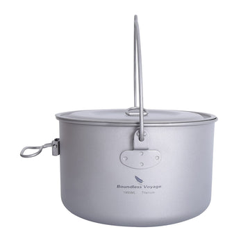 usharedo titanium pot with lid showing rust-free durability for camping meals