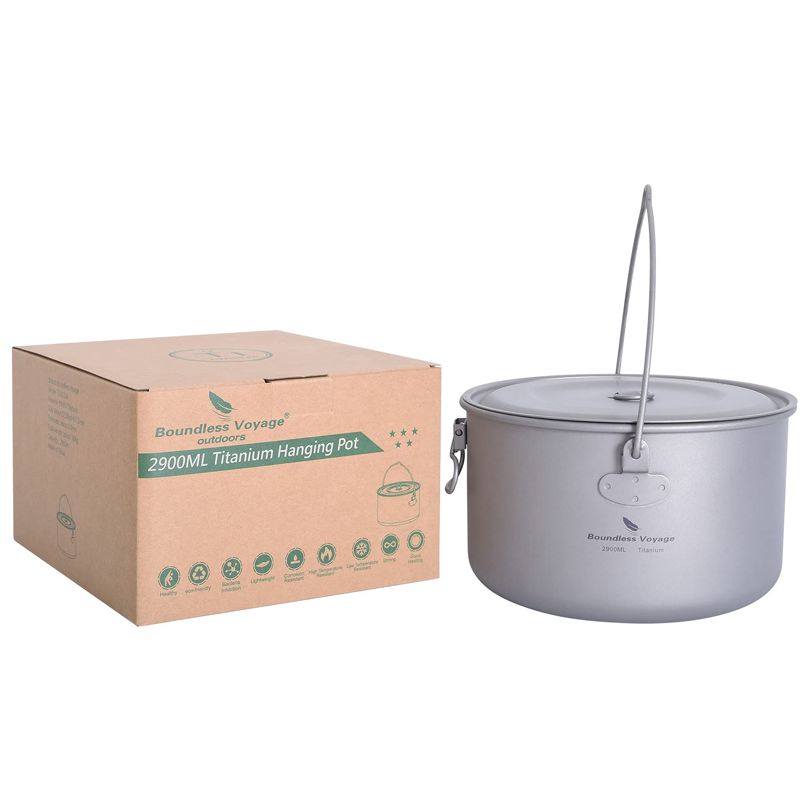 usharedo titanium camping pot 2900ml capacity for family outdoor meals