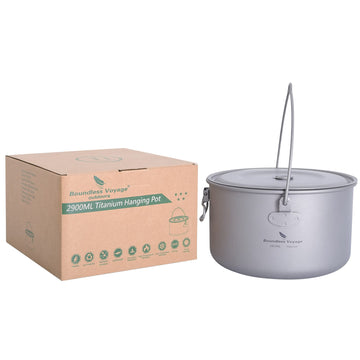 usharedo titanium camping pot 2900ml capacity for family outdoor meals