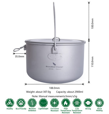 usharedo titanium camping pot hanging ring prevents slipping during use