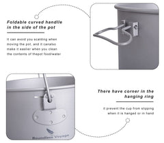 usharedo titanium camping pot reinforced bottom enhances durability