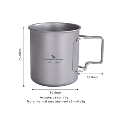 Usharedo titanium mug showing 420ml capacity for daily hydration