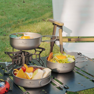 usharedo titanium cookware 3in1 ready for versatile outdoor meals