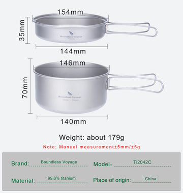 Usharedo titanium pan 500ml designed for quick frying and boiling on trails