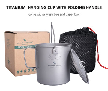 usharedo titanium pot 1100ml with lid for balanced meals on trail.