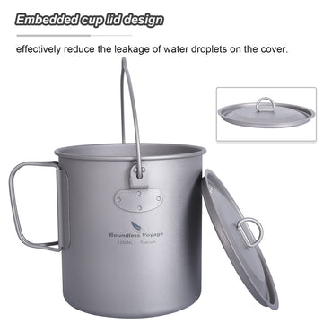 usharedo titanium pot 1300ml folding handle for shared meals outdoors.