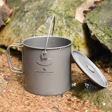 usharedo titanium pot leakage-free lid for tidy camping boils.
