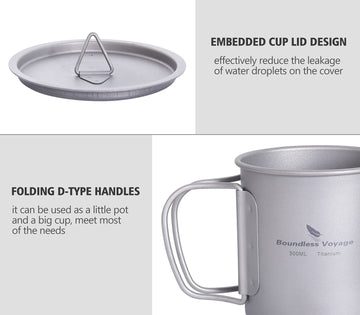 usharedo titanium spork set for outdoor meals with cup and pot