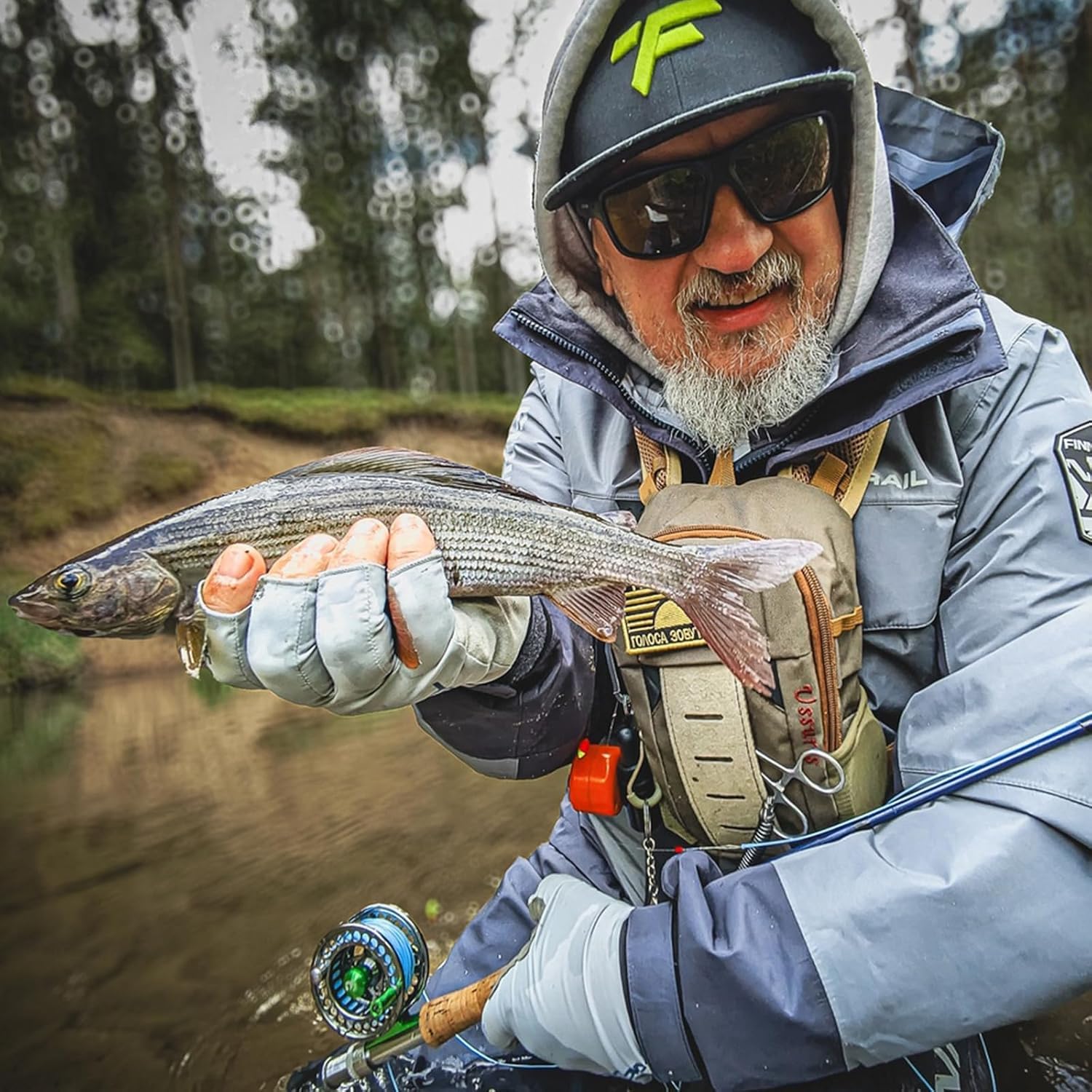 Ussuris chest patch drying flies for quick wet-fly access
