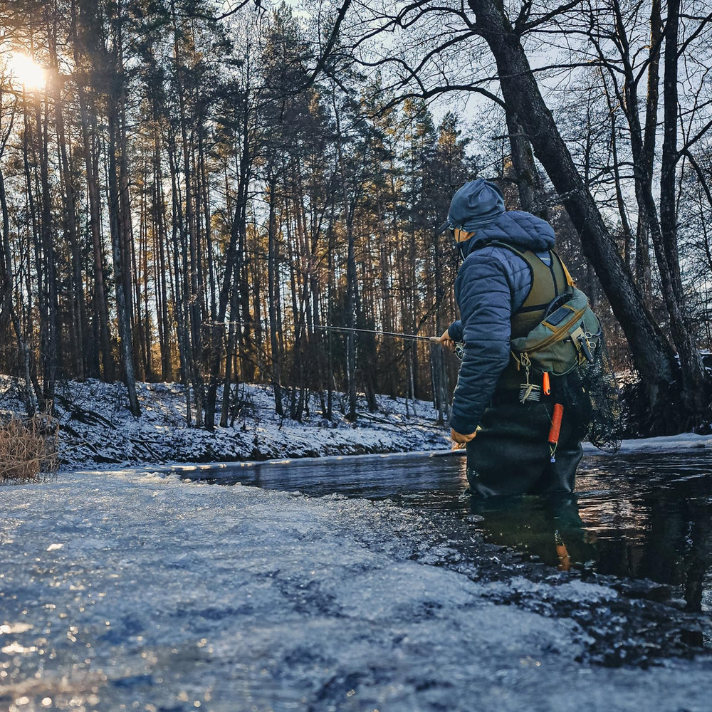 Compact, versatile fishing tackle bag in use