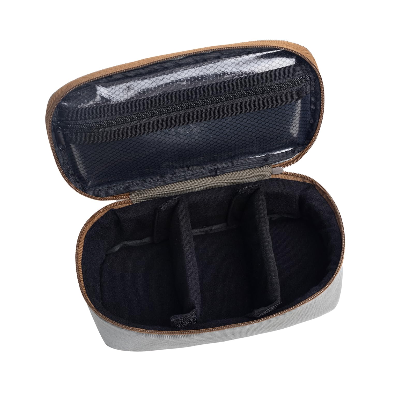 Organized gear inside the reel case with pockets