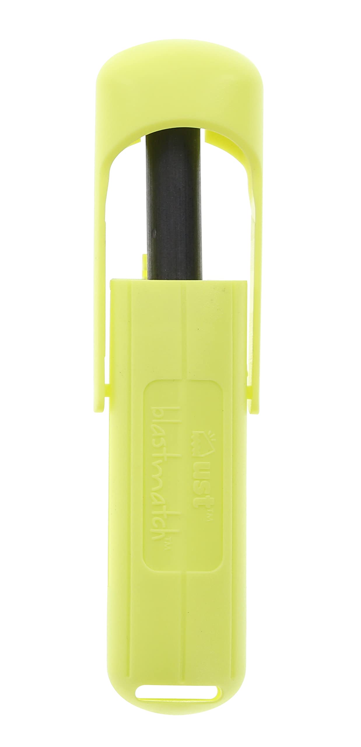 UST BlastMatch fire starter in one-handed use for fast, directed sparks.