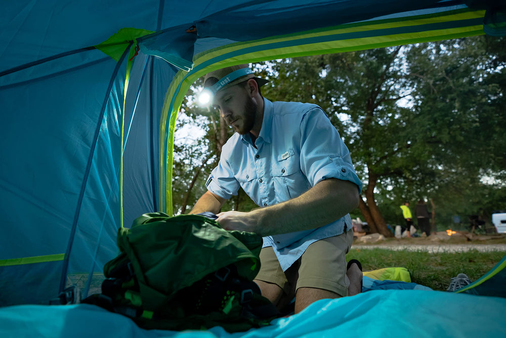UST Brila 580 headlamp IPX4 water resistance protects against splashes.