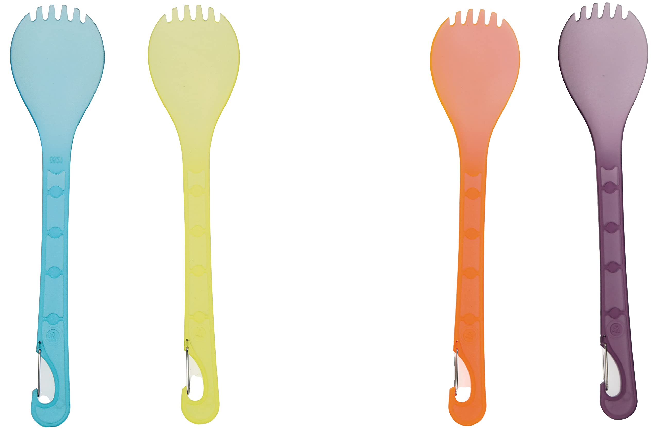 UST KLIPP 4pk spork clipped to backpack for quick trail meals