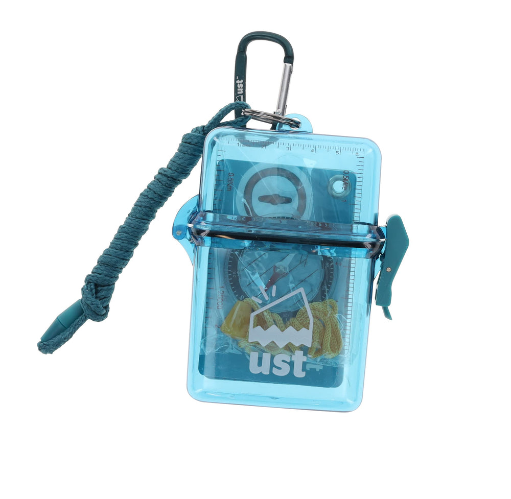 ust Learn & Live watertight case demonstrates durable, weatherproof storage for outdoor gear.