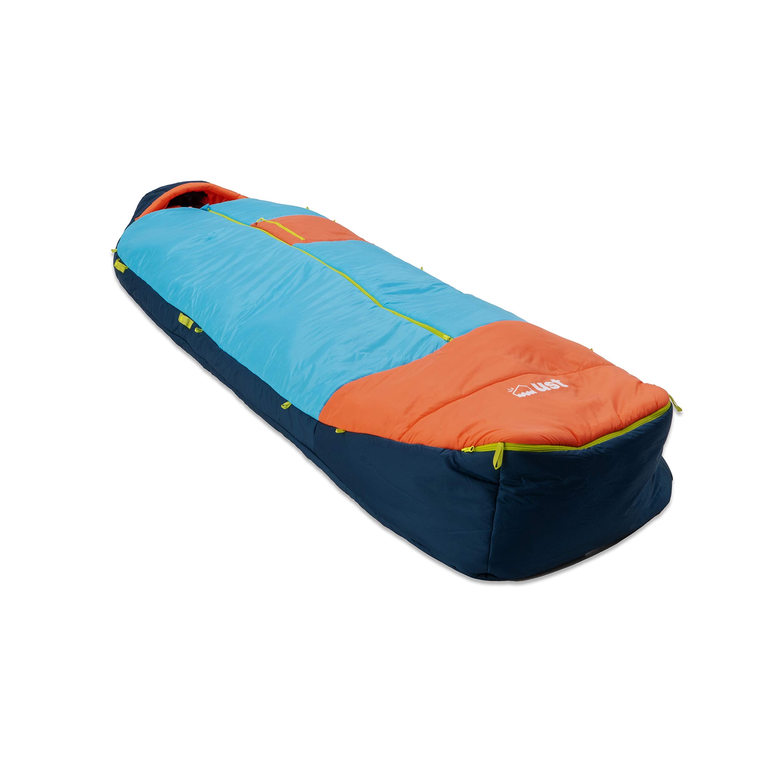 UST Monarch sleeping bag with wings detached demonstrating adjustable warmth options