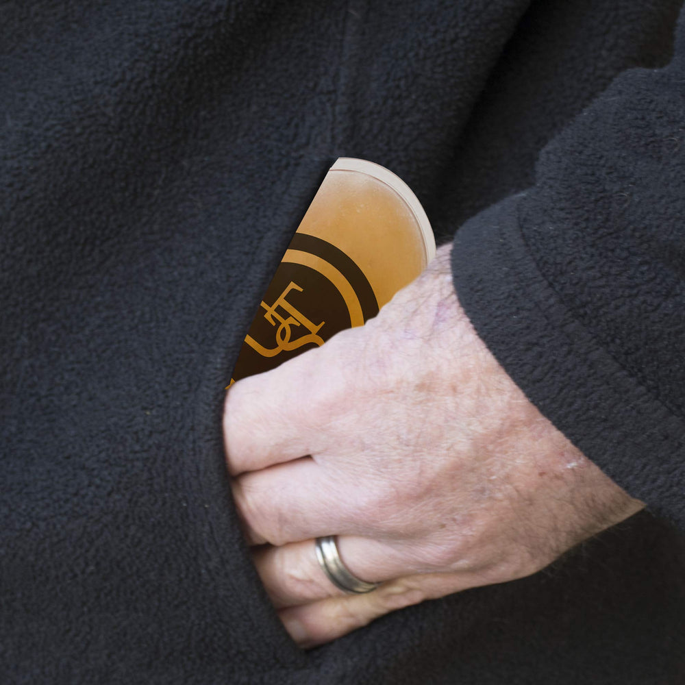 UST hand warmer in use on hands outdoors for warmth