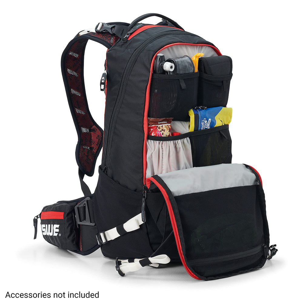 USWE Flow 25L gear pockets provide quick access to tools and snacks.