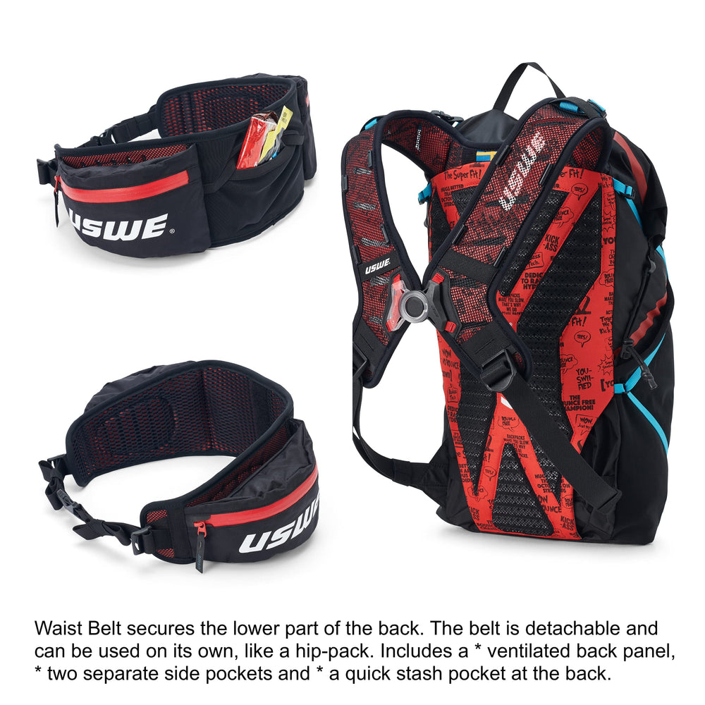 USWE Hajker 30L 4-point harness offers secure bounce-free comfort