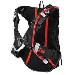 USWE Outlander Moto hydration pack on a mountain bike rider for quick water access