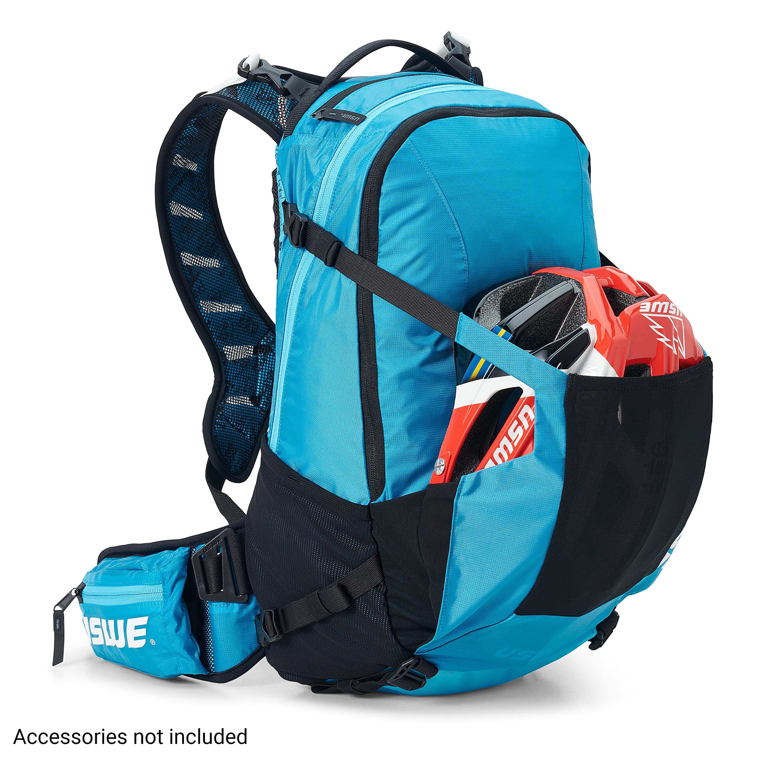 Goggle pocket with soft lining protects lenses during rides.