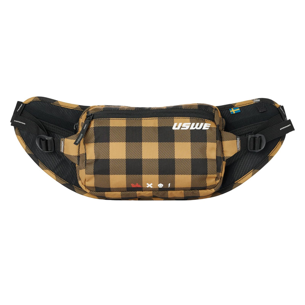 USWE waist pack hydration-2l for MTB rides, on-the-go water capacity.