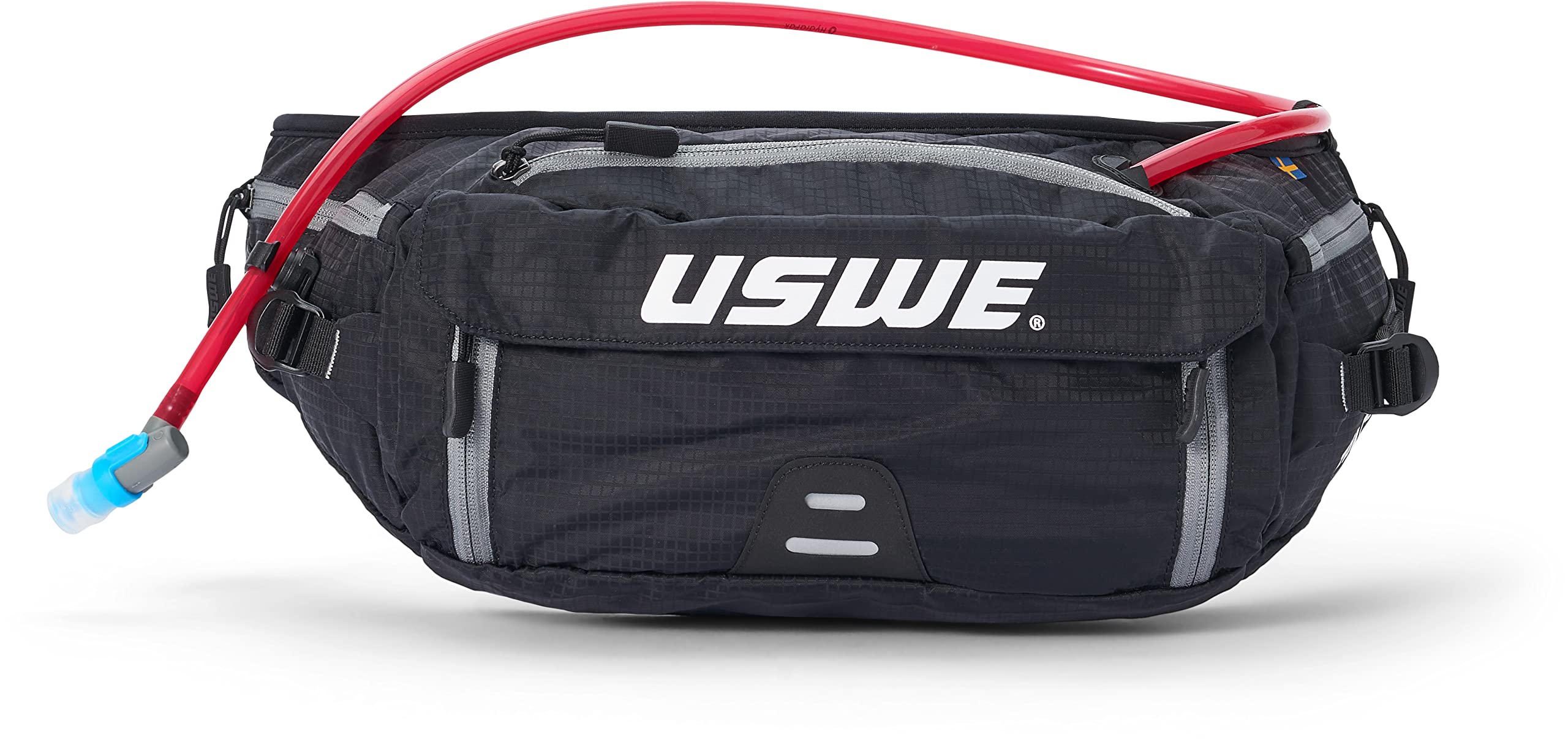 USWE Zulo hip pack bounce-free belt on trail ride