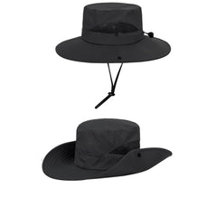 Utaly hat back view emphasizing secure chin strap for outdoor activities.