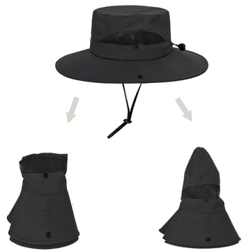 Utaly sun hat from the side highlighting foldable, travel-friendly design.