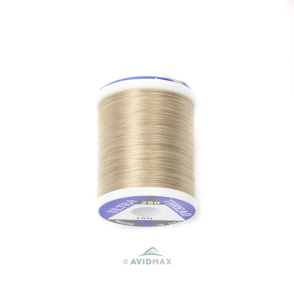 UTC Ultra Thread 280 Denier Tan spool for durable, precise fly tying.