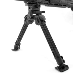 UTG Big Bore bipod 3-position folding enables fast setup and solid stability.