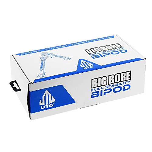 UTG Big Bore bipod automatic leg retraction for quick stowage.
