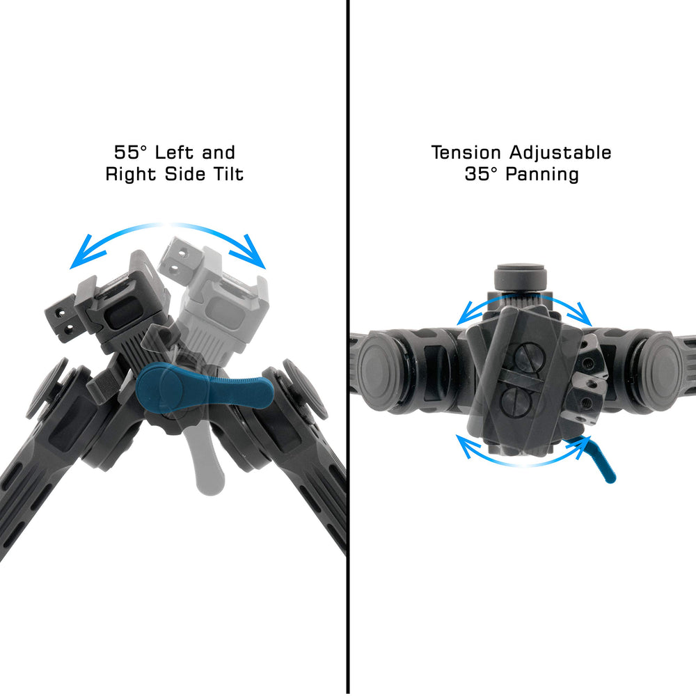 UTG Big Bore bipod pan 35deg for improved recoil control.