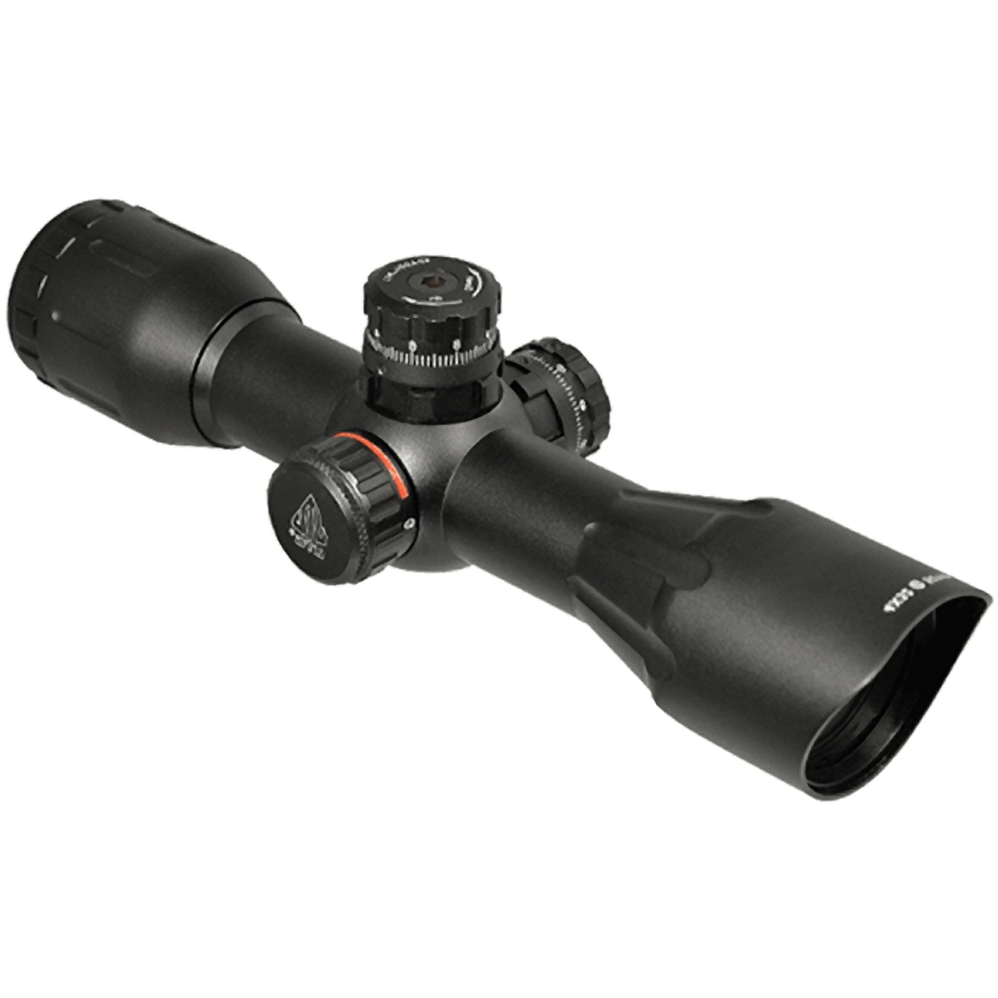 UTG crossbow scope side wheel illumination improves visibility in low light.