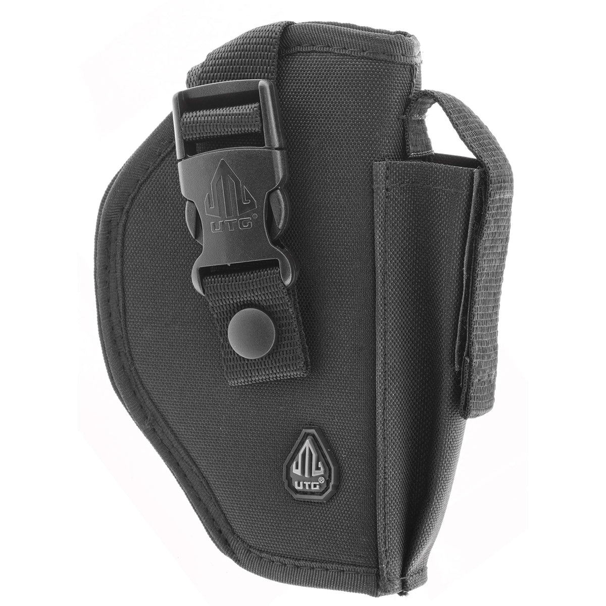 UTG Deluxe Commando Belt Holster front view with quick-release buckle for fast access