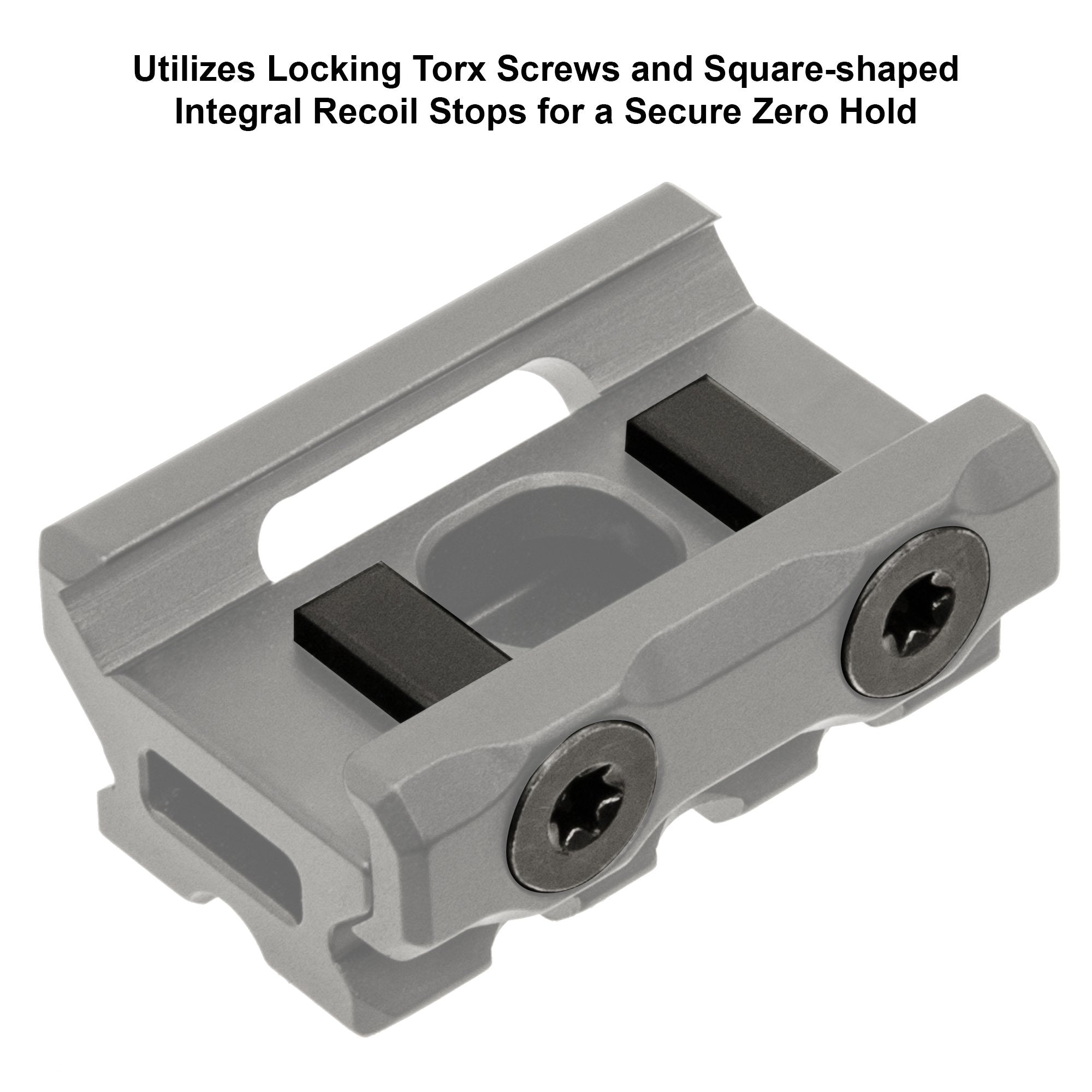 Locking torx screws and integral recoil stops for secure zero