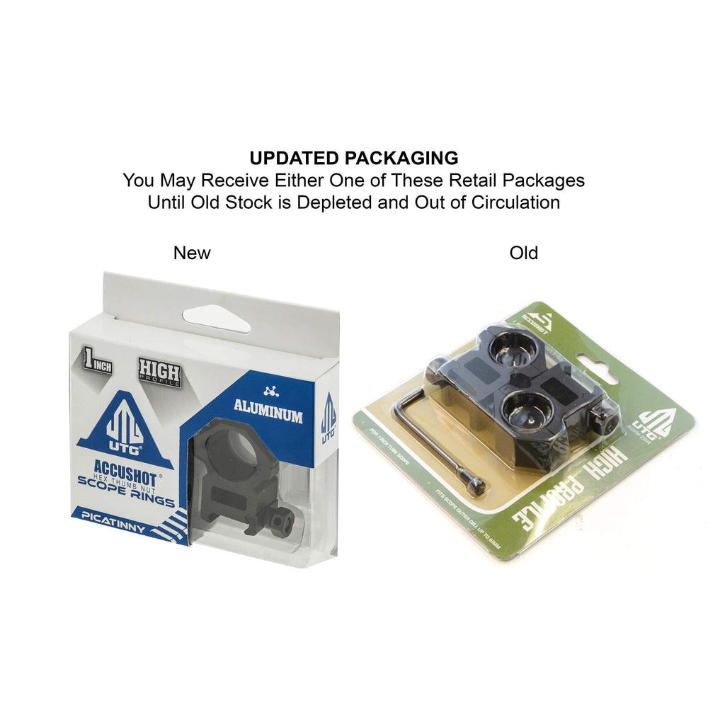 UTG Leapers RGWM-25H4 two-piece rings ensure a secure scope fit on rails.