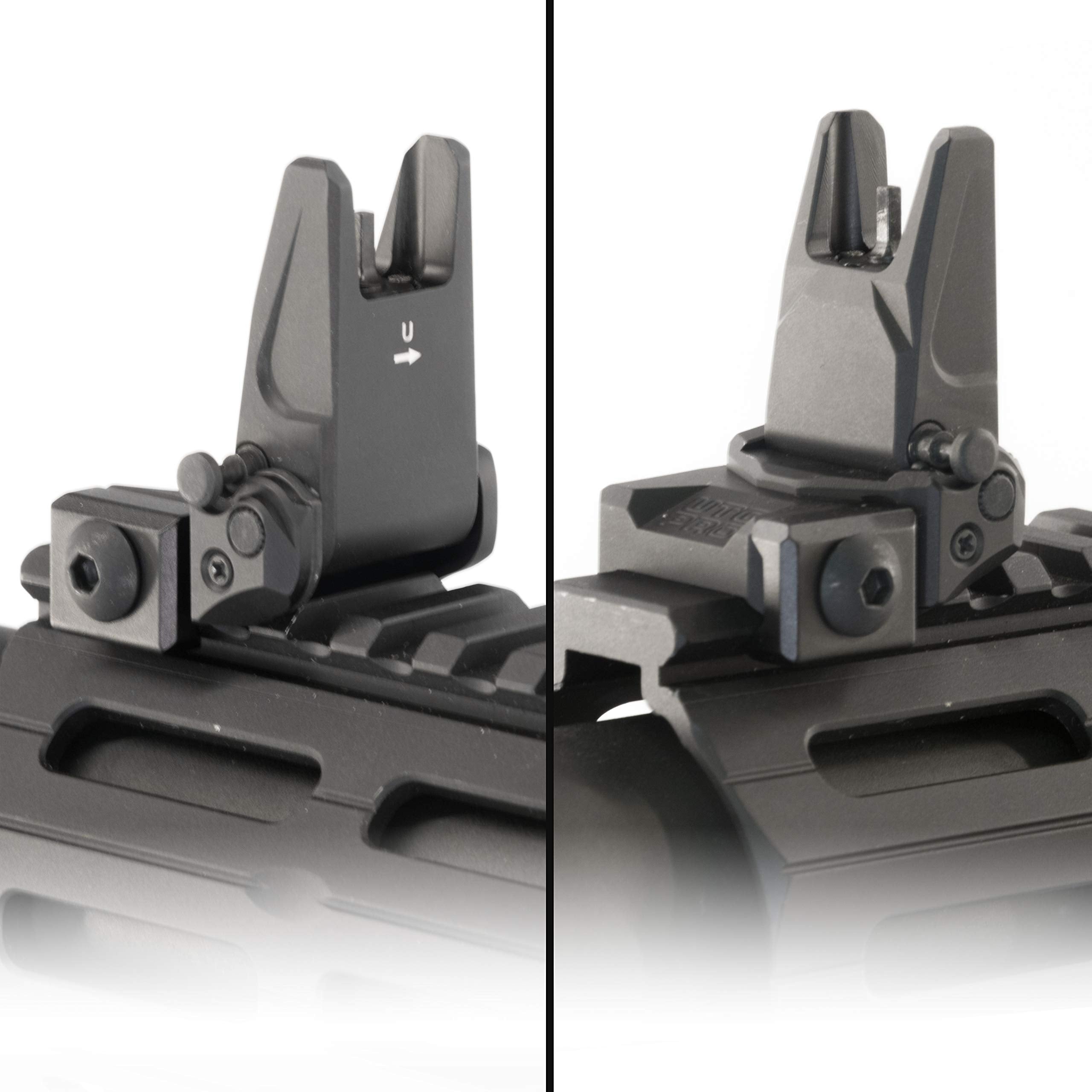 UTG PRO flip-up front sight matte black finish close-up