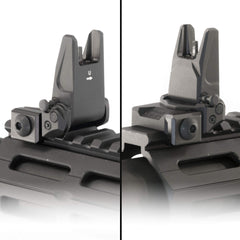 UTG PRO flip-up front sight matte black finish close-up