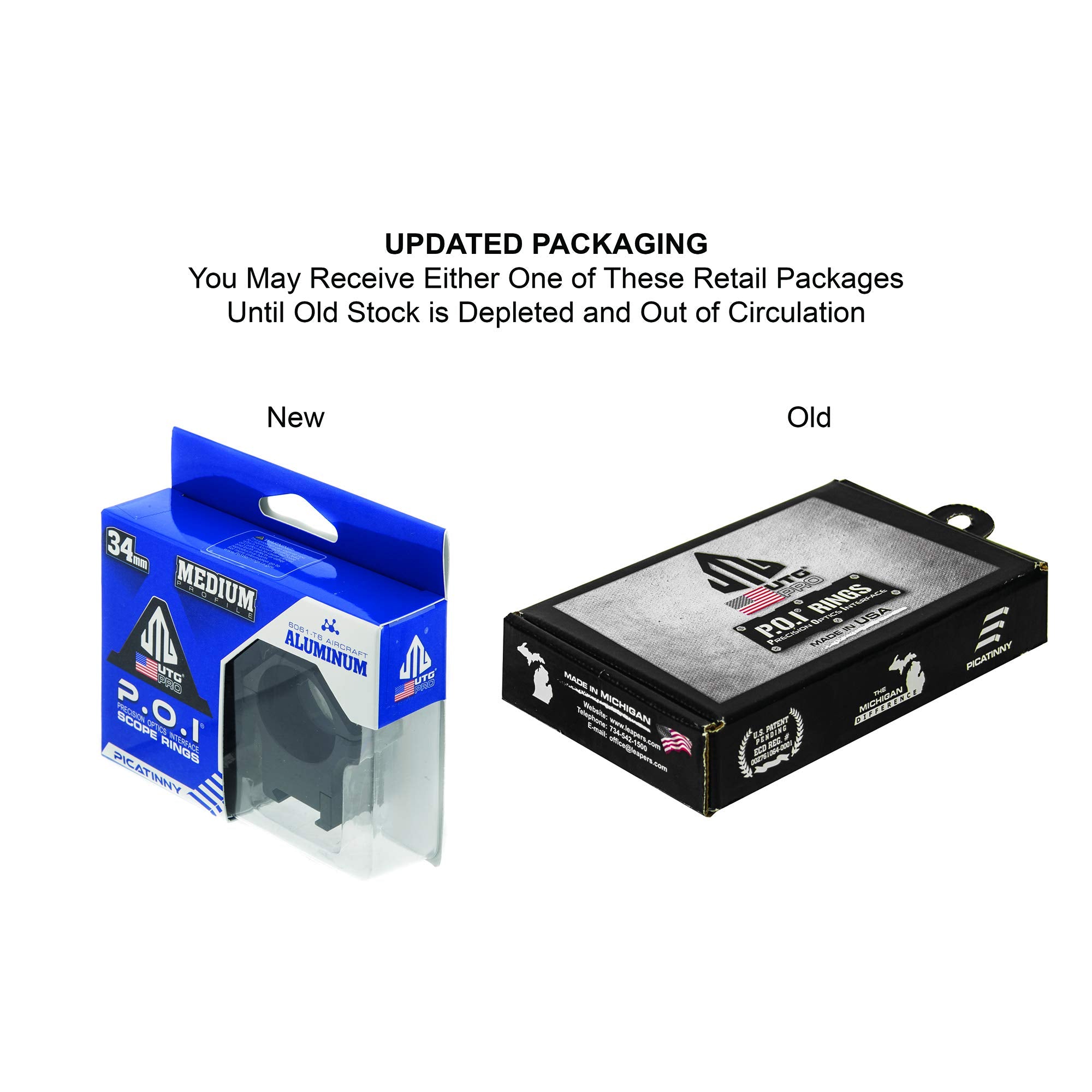 UTG Pro POI 34mm rings assembly with Torx screws for quick mounting.
