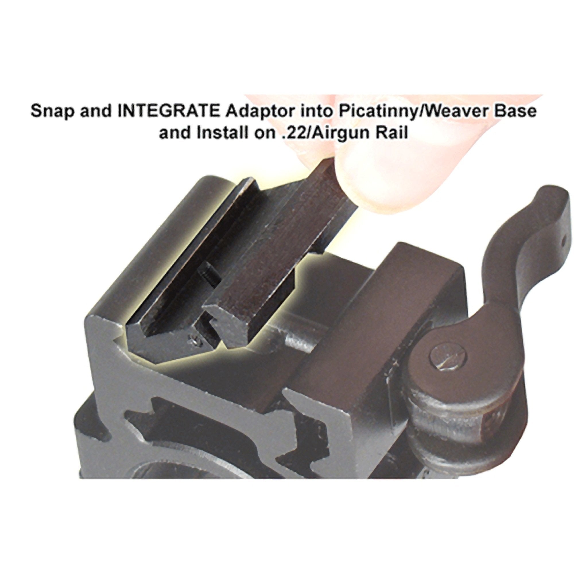 Aluminum UTG adaptor for .22 airgun rails, aluminum construction